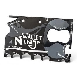 Oceľová multifunkčná karta Wallet Ninja 18v1